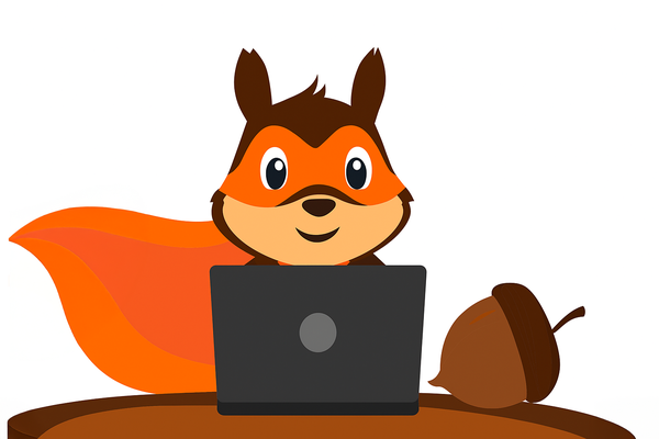 Hero Squirrel with Laptop